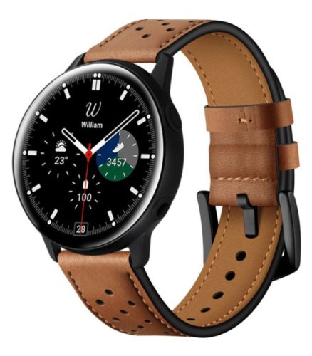 22mm leather strap for Amazfit/Huawei/Samsung smartwatches - brown