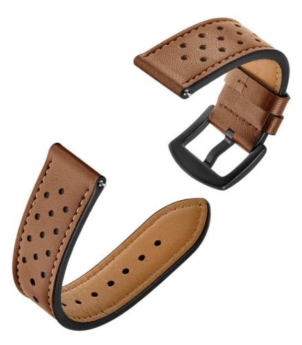 22mm leather strap for Amazfit/Huawei/Samsung smartwatches - brown
