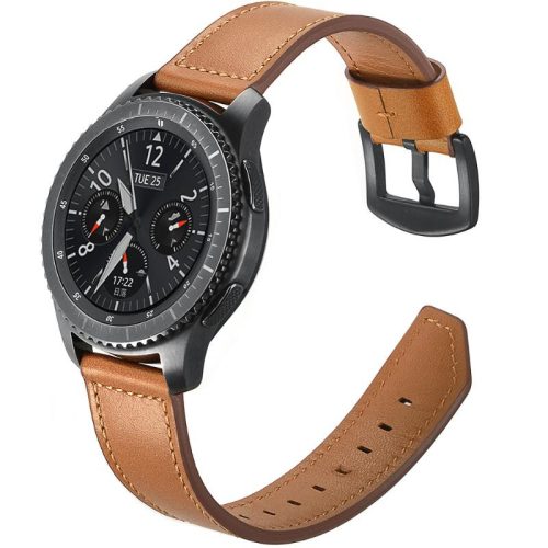 22mm leather strap for Amazfit/Huawei/Samsung smartwatches - brown
