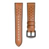 22mm leather and silicone strap for Huawei/Samsung/Xiaomi smartwatches - brown