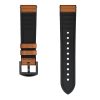 22mm leather and silicone strap for Huawei/Samsung/Xiaomi smartwatches - brown