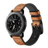 22mm leather and silicone strap for Huawei/Samsung/Xiaomi smartwatches - brown