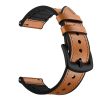 22mm leather and silicone strap for Huawei/Samsung/Xiaomi smartwatches - brown