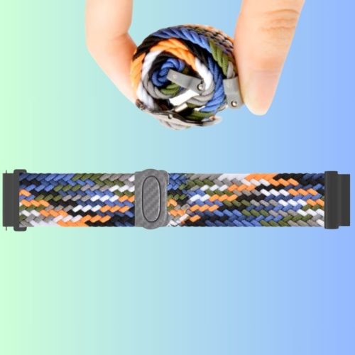 20mm szövet szíj Garmin/Huawei/Samsung okosórához - kék fehér