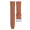 22mm vegan leather and silicone strap for Huawei/Samsung/Xiaomi smartwatches - light brown