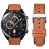 22mm vegan leather and silicone strap for Huawei/Samsung/Xiaomi smartwatches - light brown