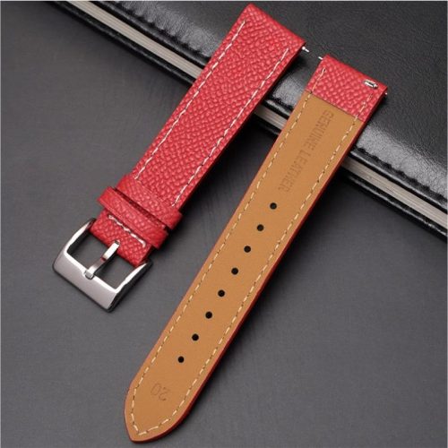 22mm leather strap for Amazfit/Huawei/Samsung smartwatches - red