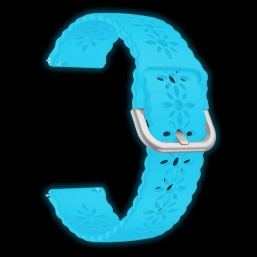 20mm szilikon szíj Amazfit/Garmin/Huawei/Samsung okosórához - foszforeszkáló kék