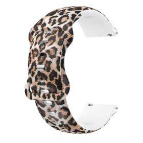   20mm uv nyomtatott szilikon szíj Amazfit/Garmin/Huawei okosórához - barna leopárd